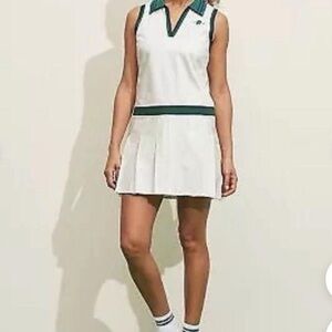 Prince Sporty White Sleeveless Size Lg Pleated Pickleball Dress, Activewear